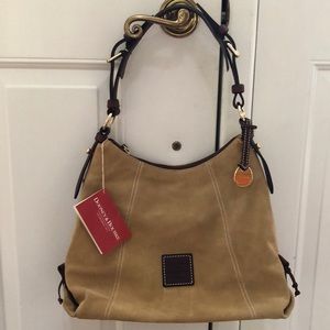 COPY - Dooney & Bourke suede handbag. Tan